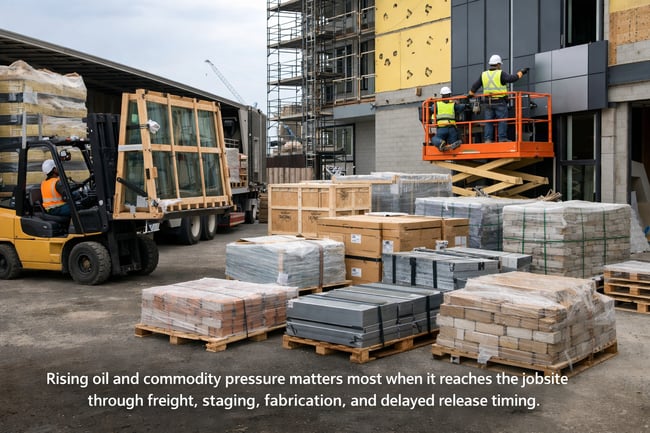Freight Staging at Construction Site