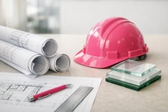 Women in Construction  WIC Week Abstract ReferenceConceptA subtle peoplefree image that nods to women in construction and professional collaboration w-1